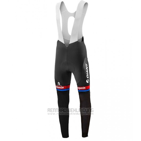 2016 Fahrradbekleidung Giant Alpecin Shwarz und Rot Trikot Langarm und Tragerhose